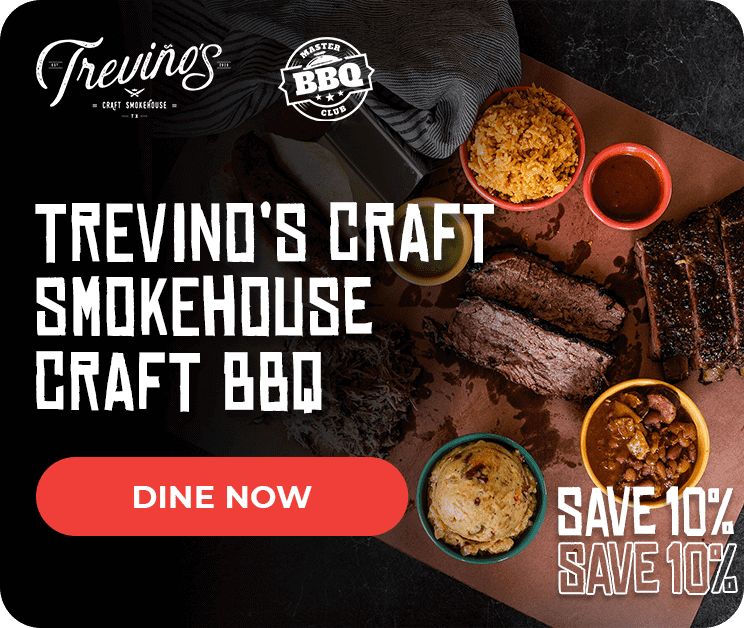 Trevinos Craft smoke house banner save 10%